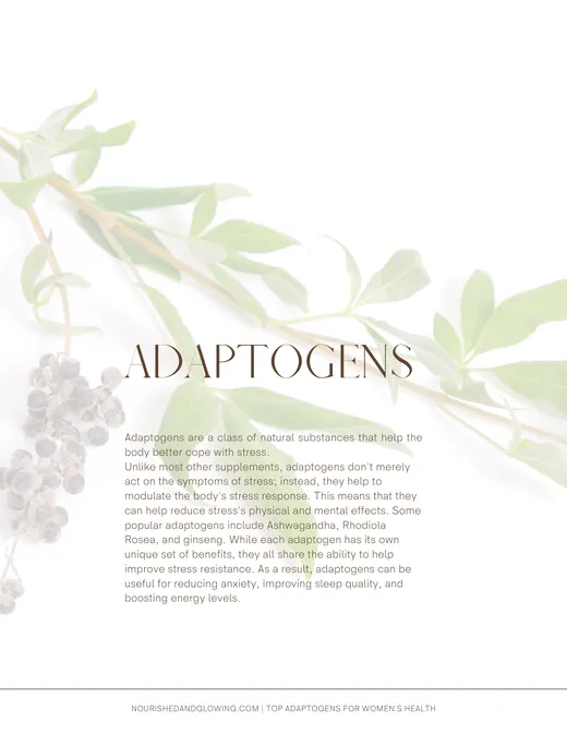 A page from Top Adaptogens for Women's Health