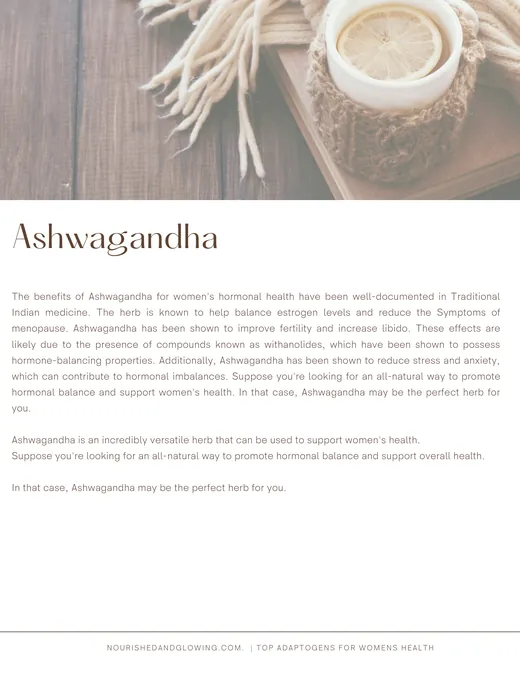 A page from Top Adaptogens for Women's Health