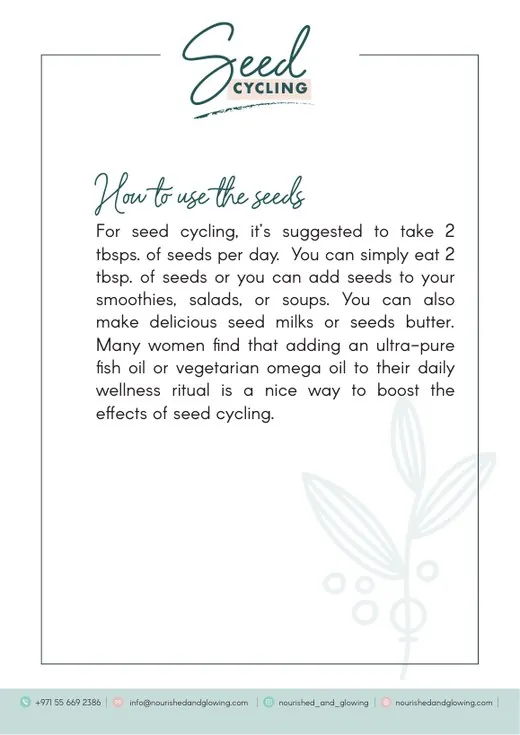 A page from Seed Cycling Complete Guide